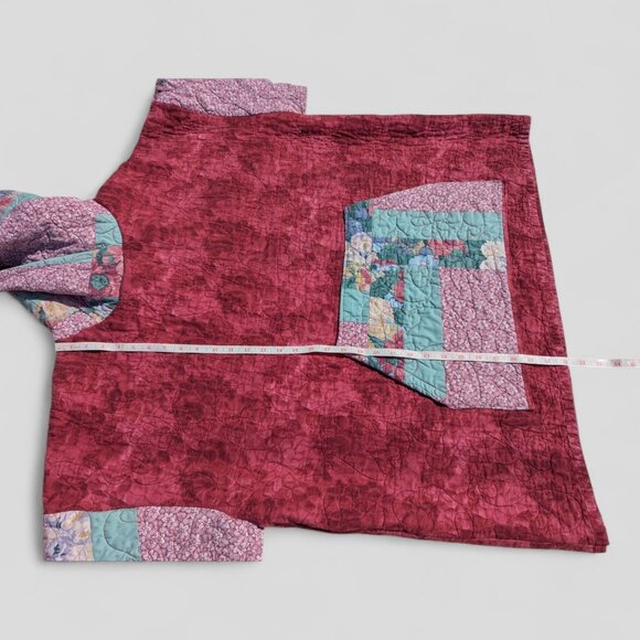 Womens 3XL Handmade Quilted Hoodie Upcycled From Vintage Quilt Patchwork Boho - Picture 7 of 8